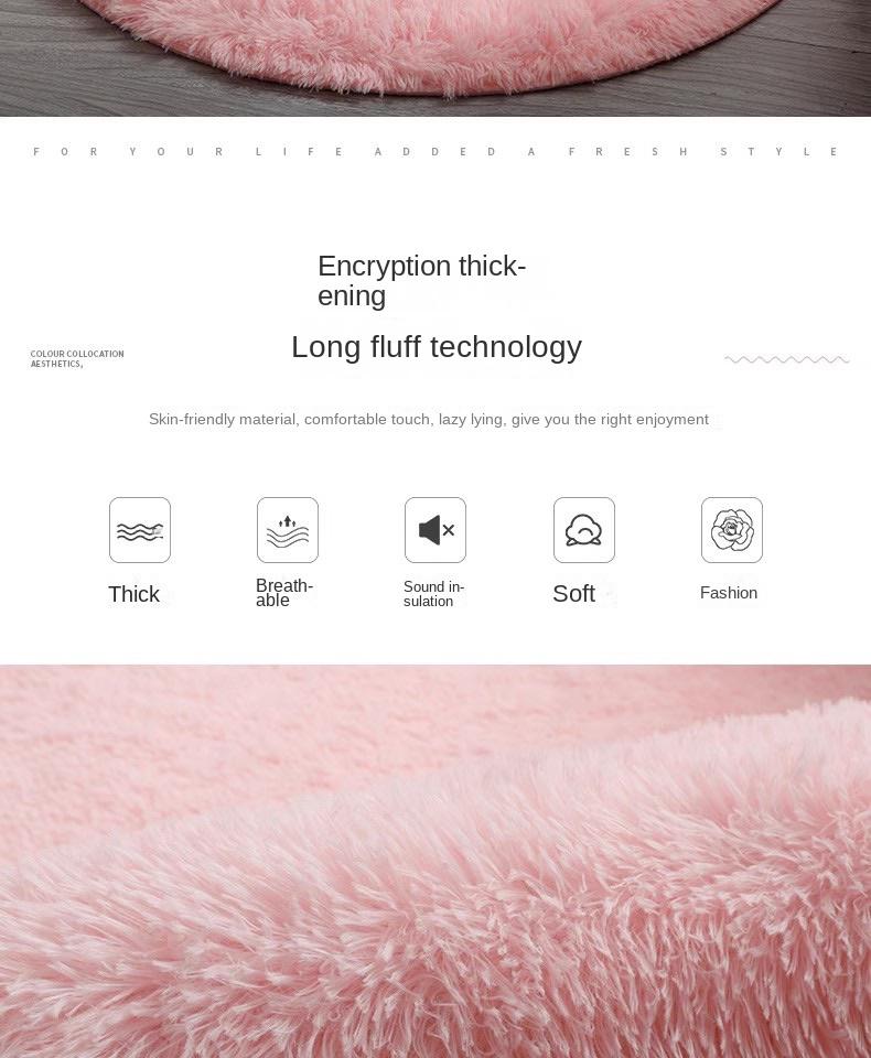 Nordic Ins Thickened Long Hair Tie-dyed Silk Hair Carpet Modern Simple Oval Bedroom Bed Rug, Living Room Sofa Rug