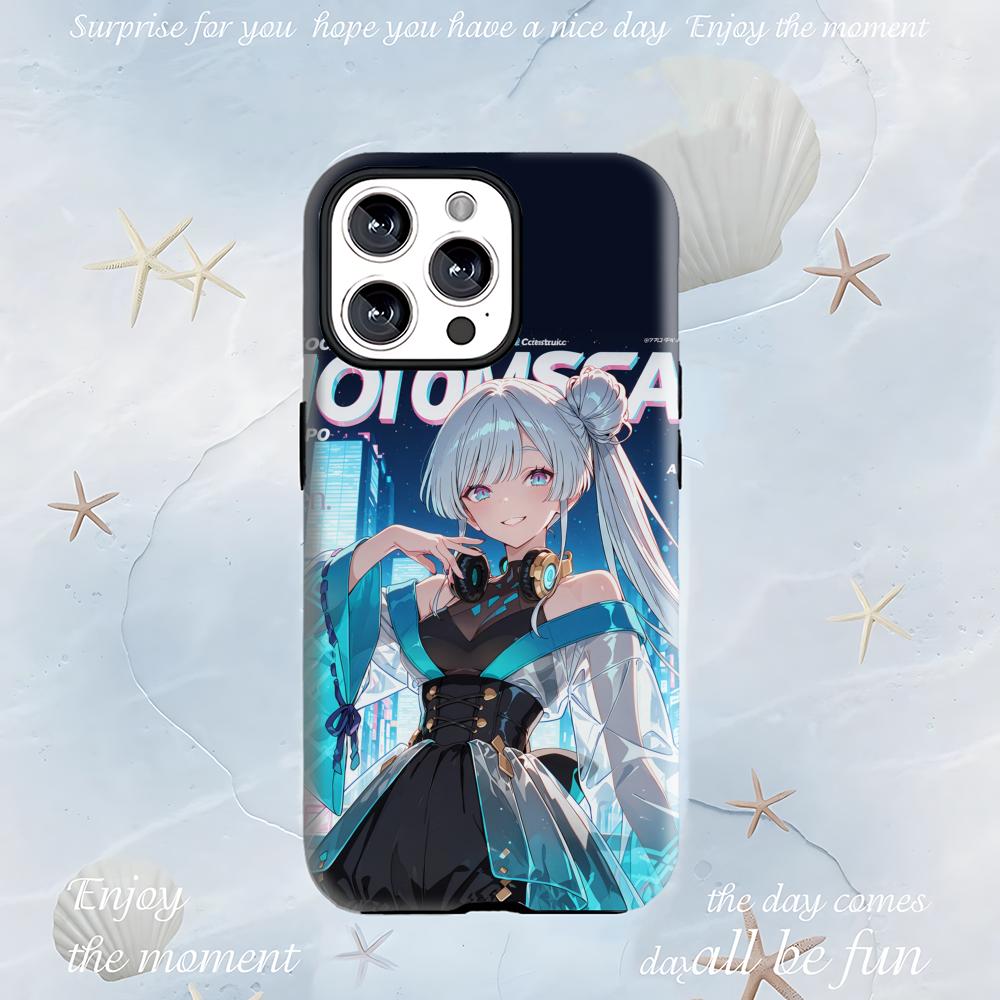 Cosmic Princess Kaguya Anime Phone Case 2-in-1 Glossy shell For iPhone 17 16 e 15 14 13 12 11 Pro Max Plus mini XS