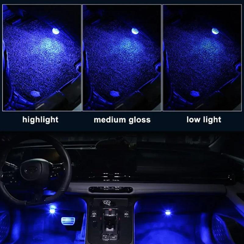 LED Car Interior Ambient Light Decoration Wireless Adhesive Bicycle Tail Light Auto Roof Atmosphere Lamp Diamond Diving Light Neon Lights 4