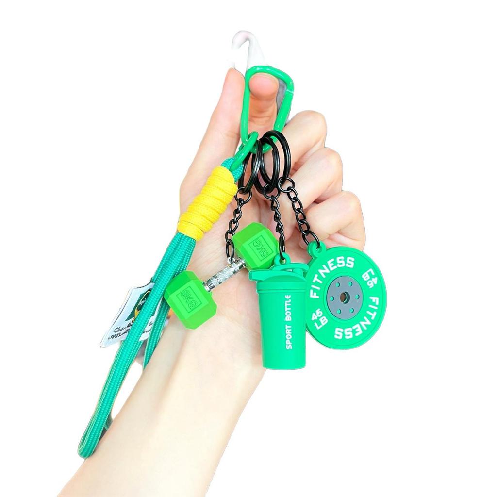 Detachable Dumbbell Keychain: Creative Silicone Fitness Pendant Ornament