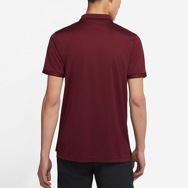 Nike Running Training Sports Quick-Dry Breathable Short Sleeve Polo Men Tops Burgundy CW6851-638