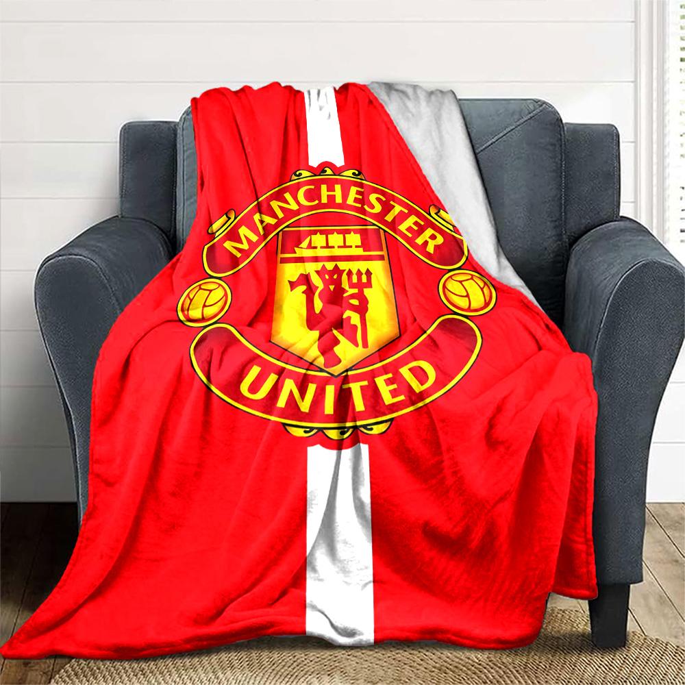 1pc M-Manchester5 Blanket, Gift, for Men and Women, Soft Blanket, Good for Sofa Bed Couch Travel, Lightweight Flannel Blanket