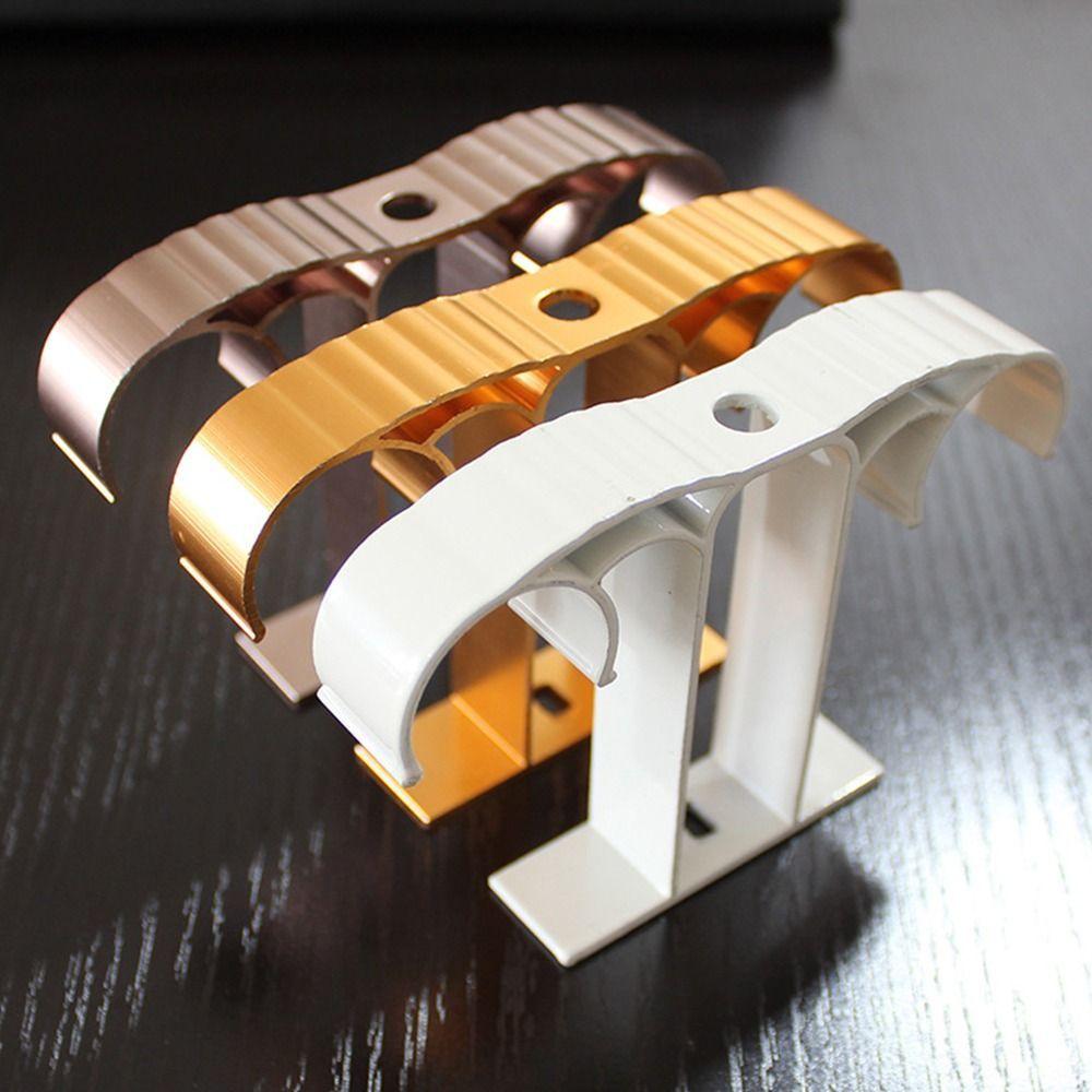 Aluminiumlegierung Vorhangstangenhalterung Einzelne Doppelte Aufhängestangenhalter Klemme Befestigungsklammer Haken Langlebige Möbelbeschläge
