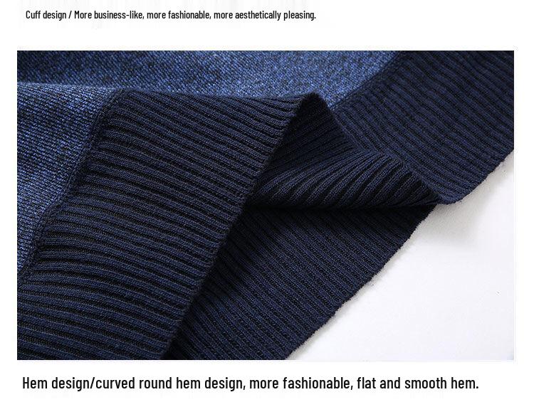 Men's Autumn/Winter Knit Sweater with Fake Two-Piece Shirt Collar - Plus Velvet, Middle-Aged & Young Styles.