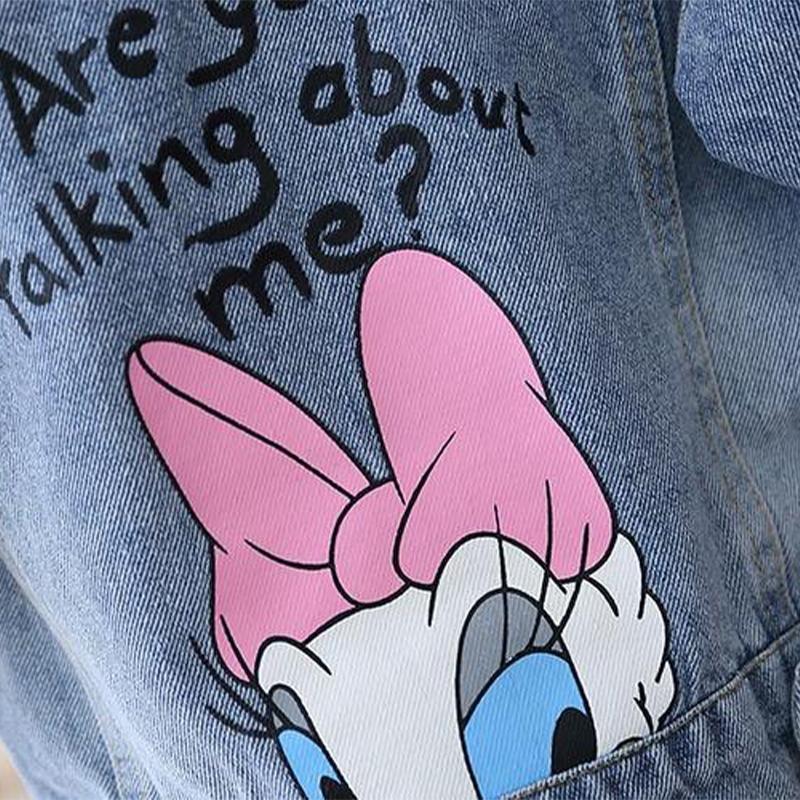 2023 Fashion Cartoon Daisy Denim Jacket For Girls Coat Spring Autumn Children Outerwear Kids Casual Jackets Costume 2-7 Years