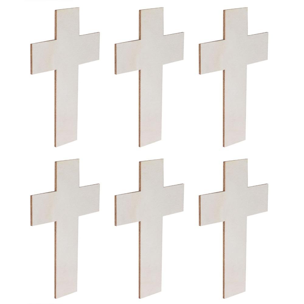 36Pcs Versatile Use Lightweight Wood Cross Smooth Durable Wood Pieces Craft Ornaments Art Painting