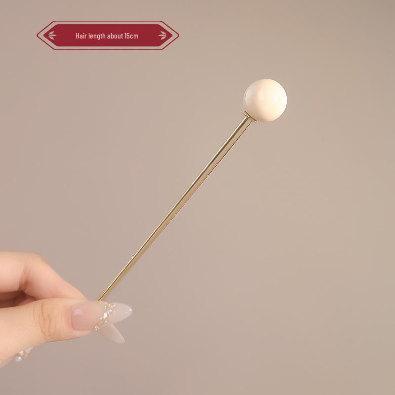 Elegant Red Rose Tassel Hairpin - U-shaped Hair Accessory for Women, Perfect for Updos and Traditional Attire.