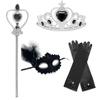 Children'S Accessories Set Love Snowflake Crown Magic Wand Princess Necklace Gloves