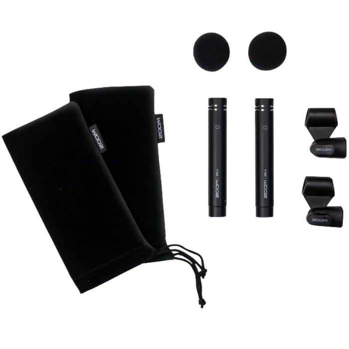 ZOOM Pencil-Type Condenser Microphone 2-pack ZPC-1. Stereo Recording, Drum Overhead, Acoustic Guitar, Instrument Pickup. Black.