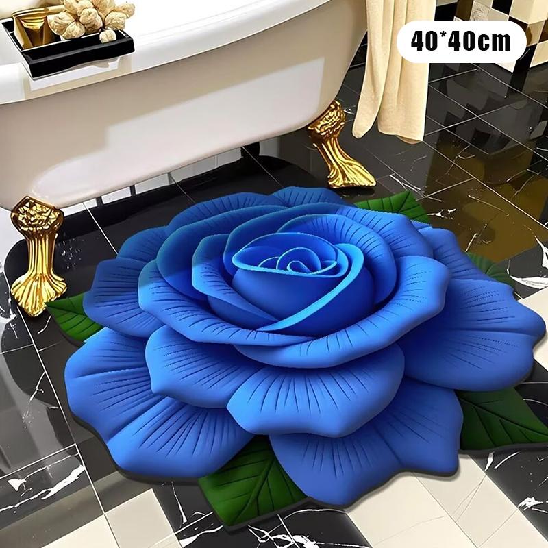 New Flower Carpet Special-Shaped Soft Peony Floor Mat Durable 40X40Cm Non-Slip Absorbent Bathroom Floor Mat