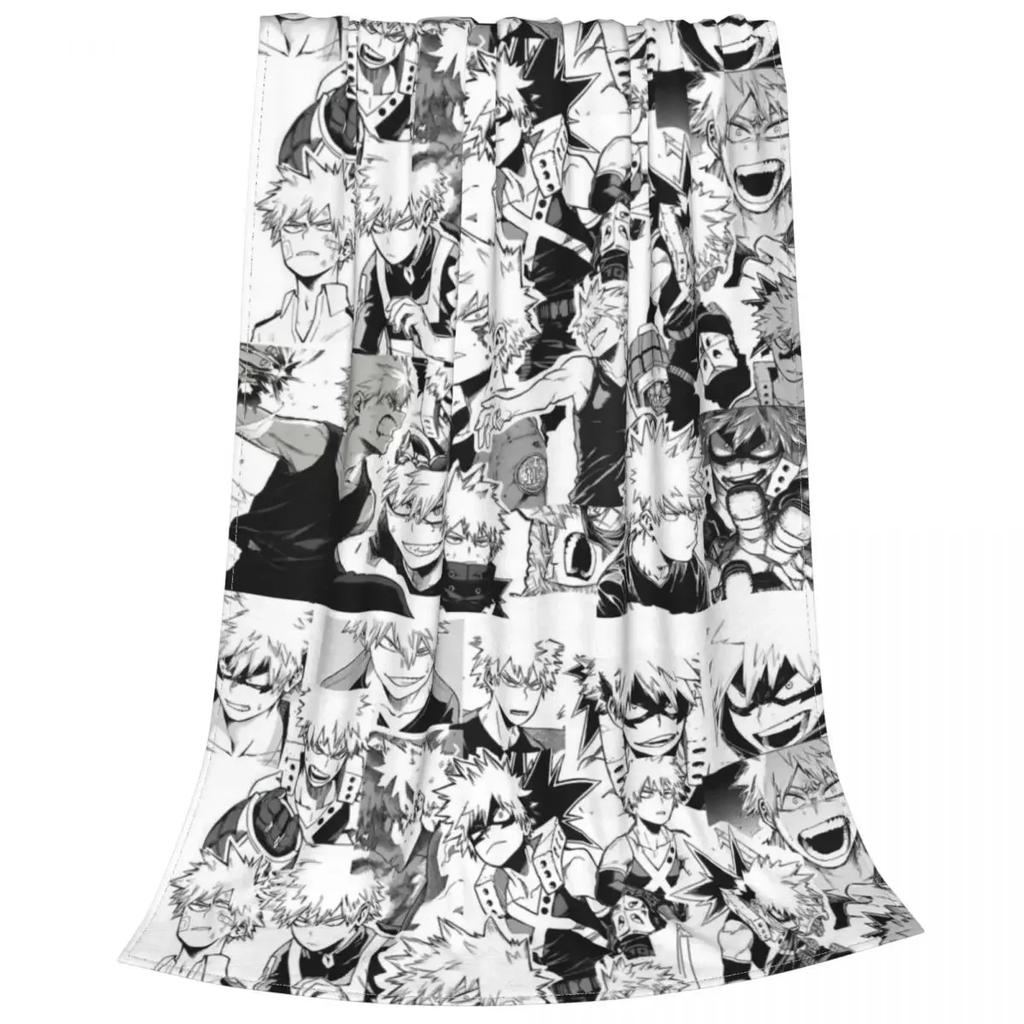Katsuki Bakugo Blanket Flannel Decoration My Hero Academia Boku No Hero Academia Portable Throw Blanket for Home Couch Bedspread