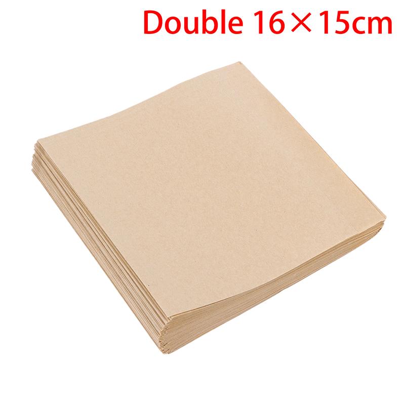100Pcs Single/Double Opening Grease Resistant Paper Treat Bags Flat Greaseproof Brown For Cookie Snack Sandwich Popcorn