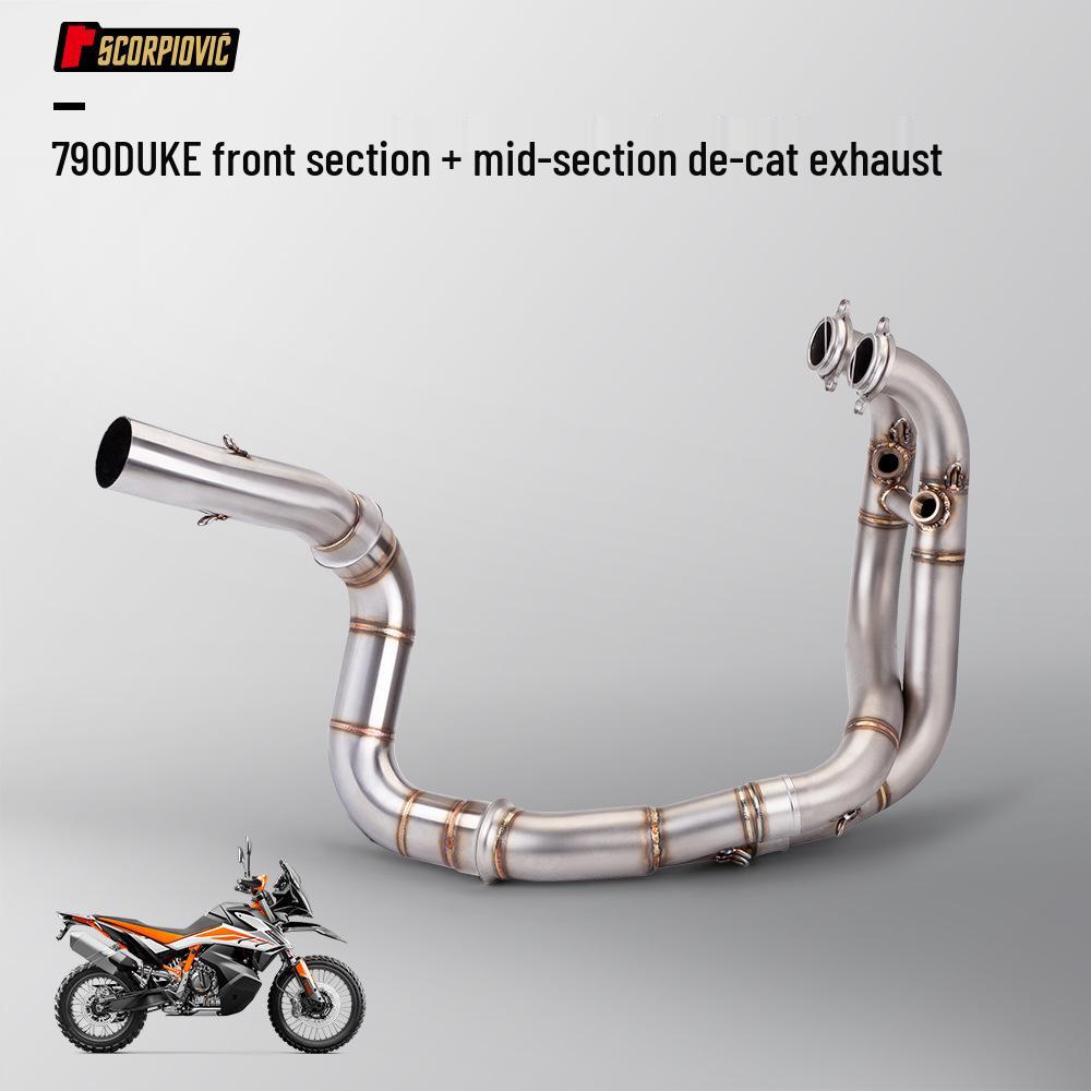 790DUKE Stainless Steel Exhaust Pipe Kit - Debaffled/Baffle Option, Direct Fit