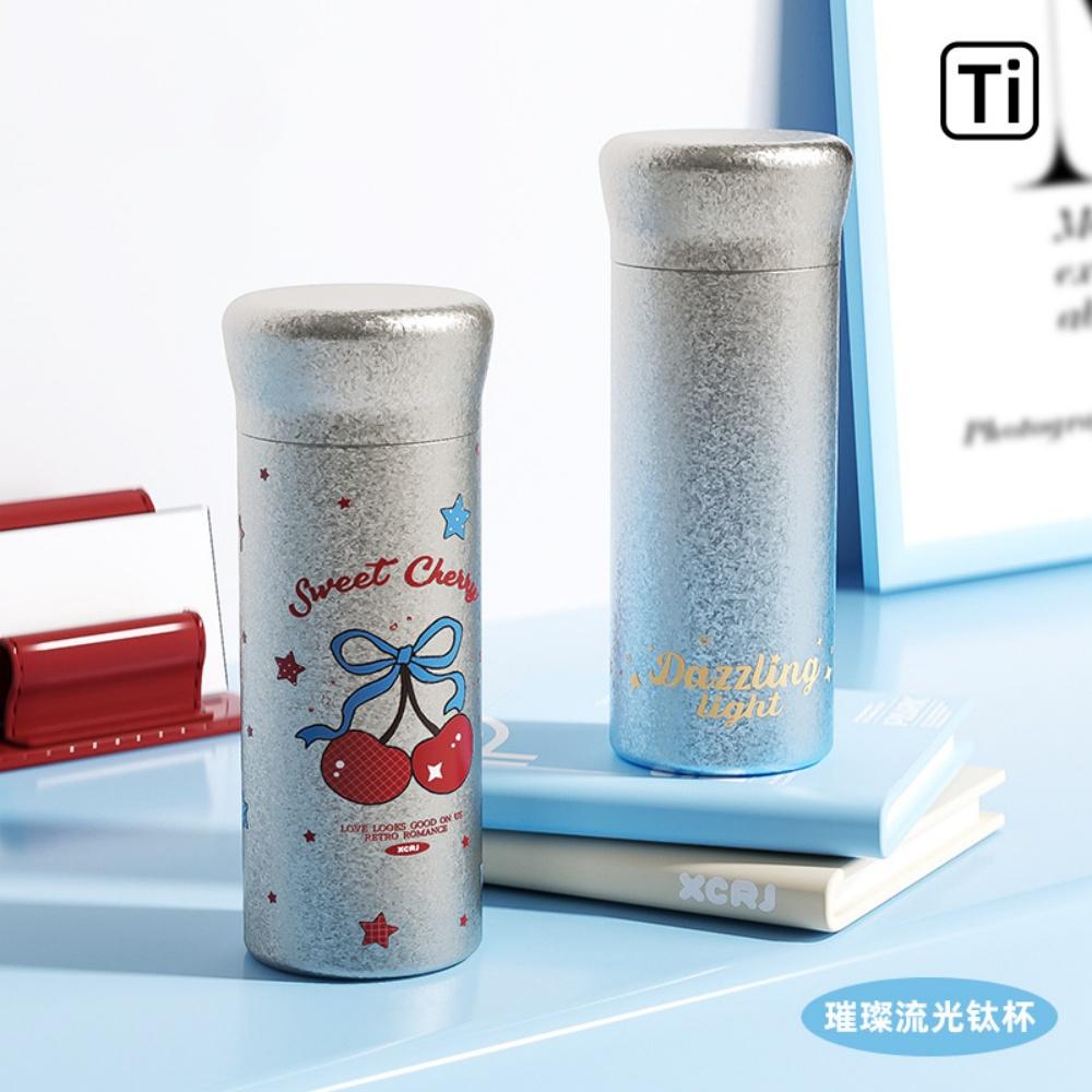Titanium Insulated Water Bottle Tea Thermoses Coffee Tumbler with Lid Leak Proof Lightweight Portable for Students Travel Hiking