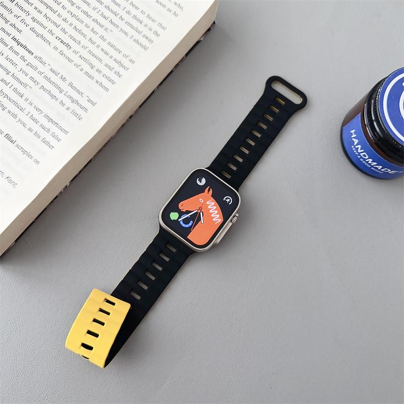 Silicone Loop Magnetic Strap For Apple Watch Band 44mm 40mm 45mm 49mm 41mm 38mm 42mm Bracelet iWatch Series 8 3 5 4 SE 6 7 Ultra