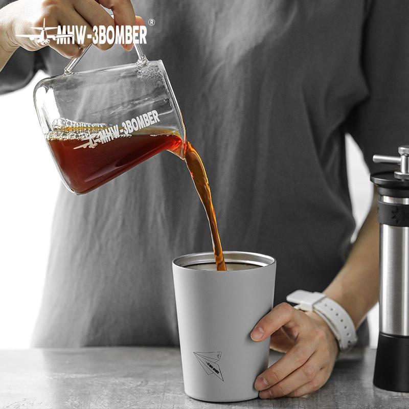 MHW-3BOMBER 500ML Coffee Sharing Pot Clear Glass Coffee Server Glass Pot for Drip Coffee Tea Beer Chic Home Kitchen Accessories