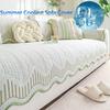 1PC Summer Sofa Pad for Living Room Nordic Non-Slip Ice Silk Pets Sofa Cover Breathable Cooling Couch Slipcovers 