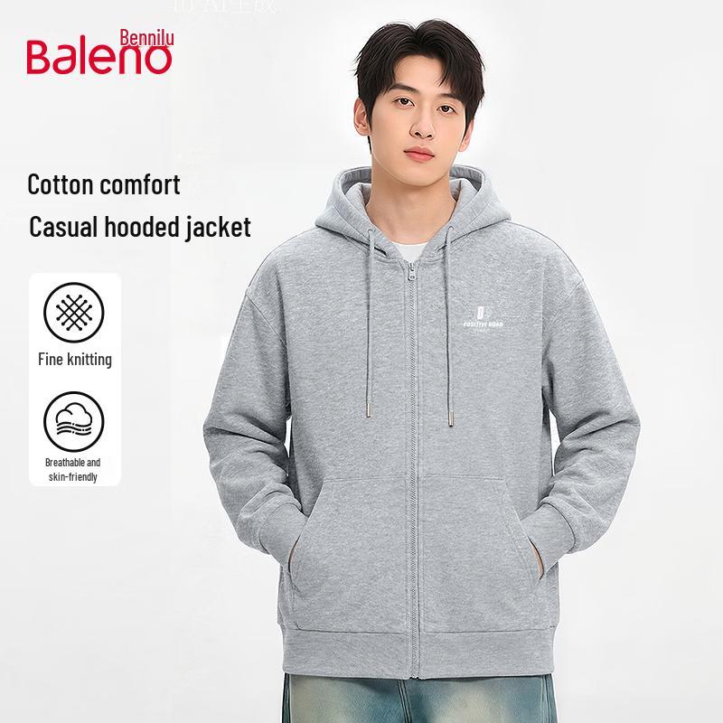Baleno Men's Casual Zipper Hooded Sweatshirt