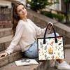 Cute Cartoon Flame Printed Portable Canvas Tote Bag for Daily Use