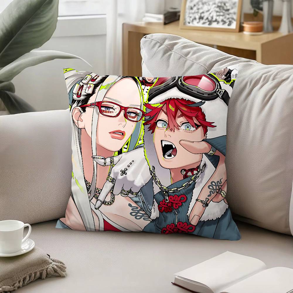 Anime Cool GgokurakugaiS Pillow Case Pattern Printed Pillowcase For Living Room Sofa Cushion Cover Bedroom Decor