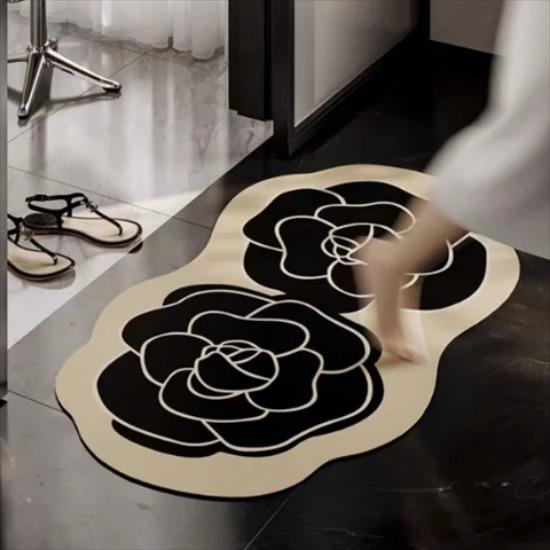 Flower special-shaped toilet bathroom entrance door suction pad foot pad  diatom mud non-slip pad washing table love