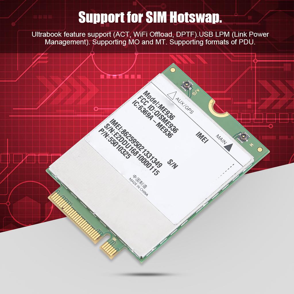 For Huawei ME936 100Mbps FDD LTE 4G Module with NGFF Interface Support HSPa WCDMA 3G 4G LTE