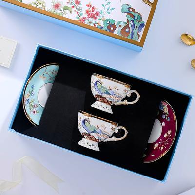 Light Luxury Bone China Coffee Cups And Saucers, High-End Exquisite Household Afternoon Tea Set, Cup Couple Cup Gift Box.
