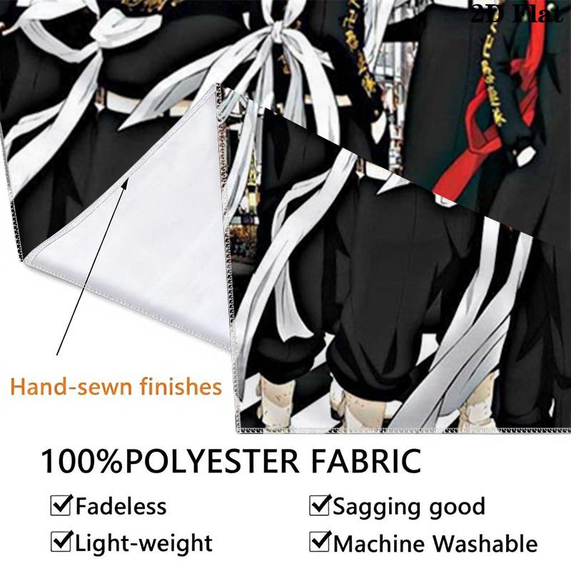 Tokyo Revengers Wall Tapestry Aesthetic Wall Hanging Printed Fabric Blanket Decorative Tapestries for Bedroom Living Room Home Decor