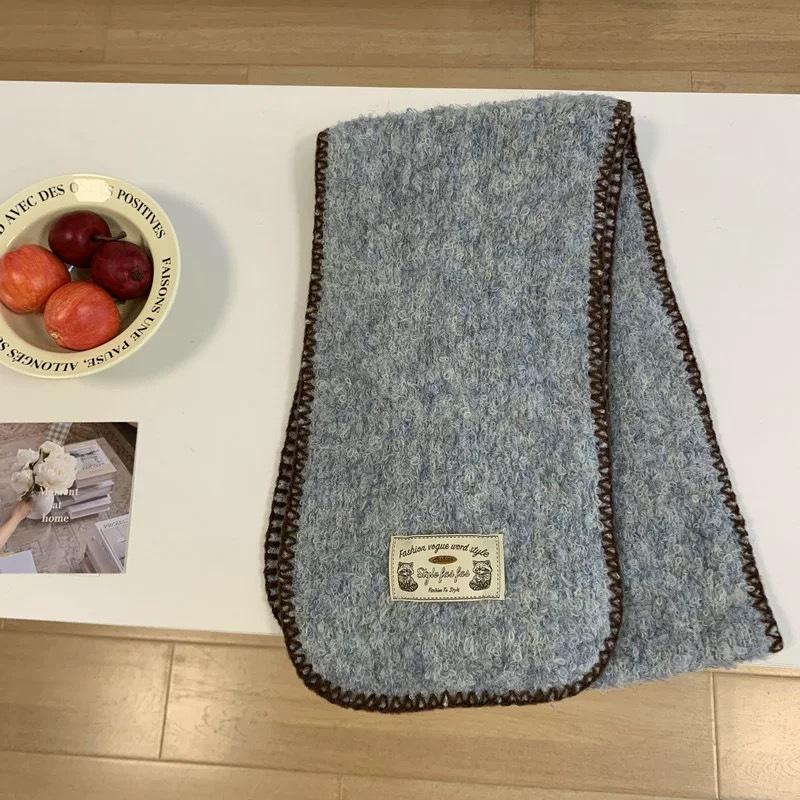 Kadın Yumuşak Düz Renk Eşarp Sıcak Kalın Peluş Şal Günlük Sonbahar Kış Moda Boyun Eşarbı Günlük Dış Mekan İçin