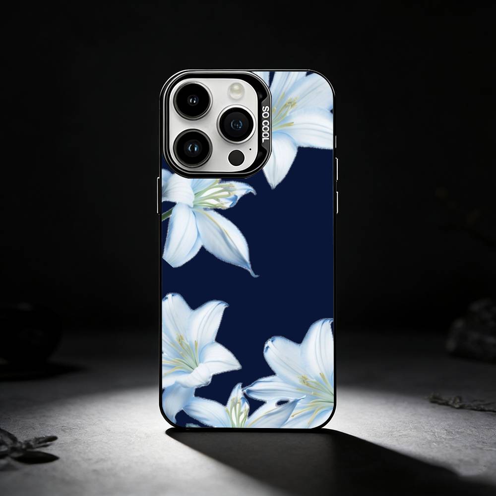 Neon Glow Flowers Phone Case For iPhone 17,16,15,14,13,12,11 Plus,Pro Max,XS,Colored silver phone case