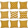Mustard Pillow Case Yellow Geometric Fall  Cushion Cover  Decorative