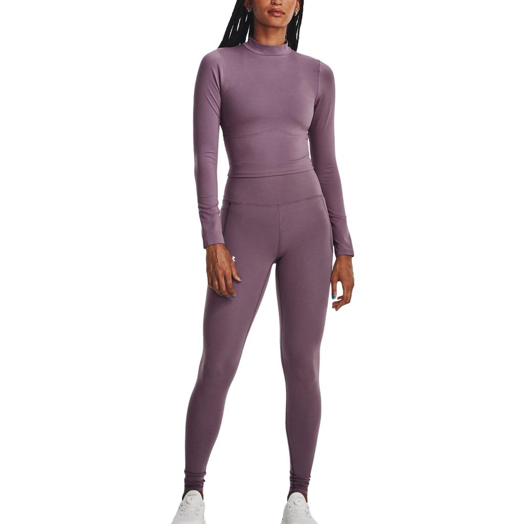 Under Armour Solid Slim Fit High Neck Long Sleeve Sweatshirt Women sweatshirt Purple 1380773-500