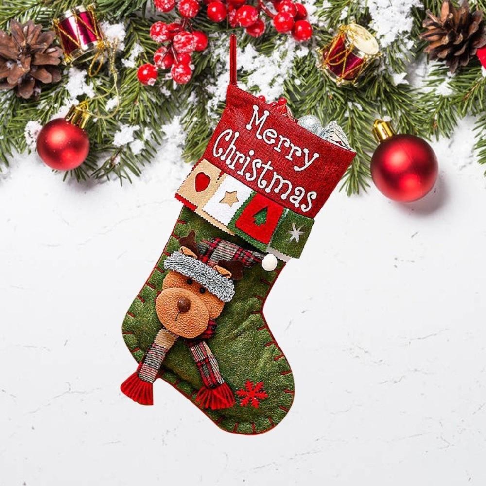 Hanging Christmas Stocking Plush Candy Bag Xmas Tree Ornaments Christmas Decoration  Navidad