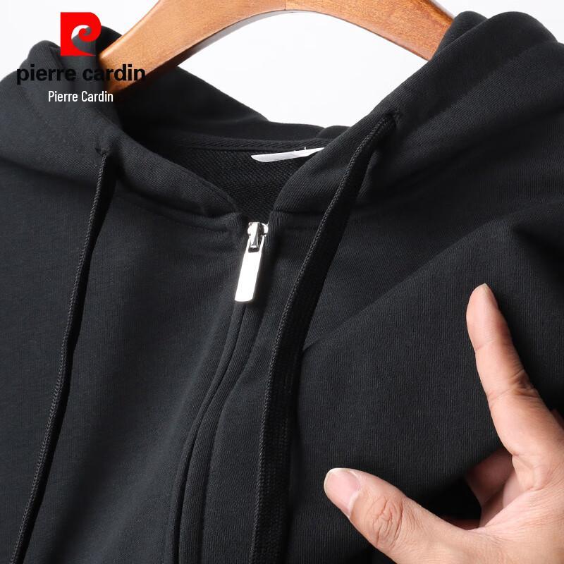 Pierre Cardin Men's Solid Hooded Cardigan Sweatshirt