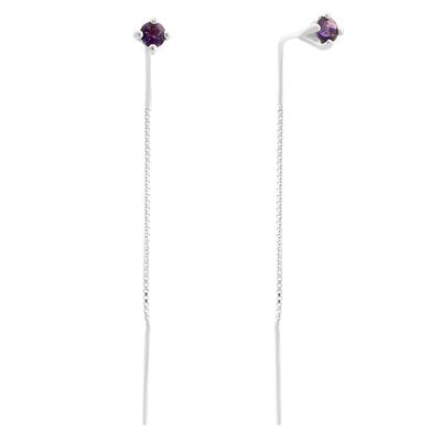 Silberne Ohrringe mit natürlichem Amethyst 0,443 ct (2167587)