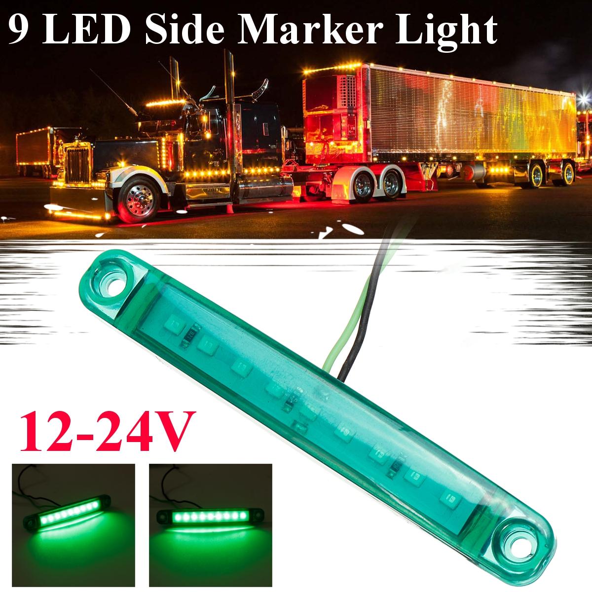 

1/10 шт. водонепроницаемый 9 светодиодный боковой габаритный фонарь указатель поворота для автомобиля грузовика прицепа грузовика 12 В-24 В свет белый/красный/желтый/синий/зеленый 1 pc зелёный