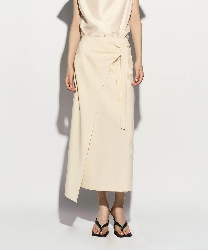 RE RHEE Asymmetric Hem Side Tie Skirt