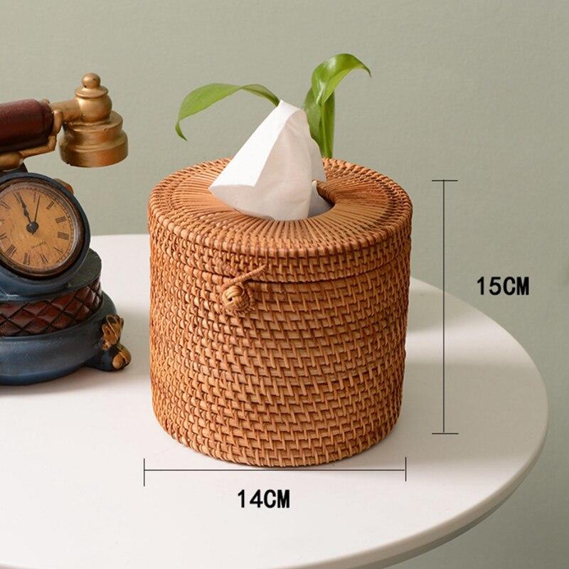 Round Toilet Paper Dispenser Rattan Towel for Bathroom, Home, Hotel and Office | Towel Box