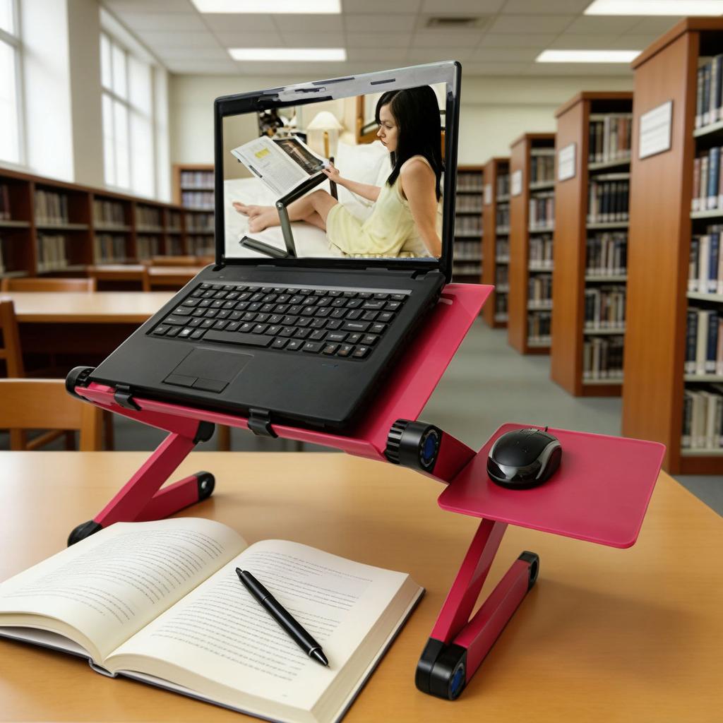 Portable Laptop Desk Notebook Stand Table Tray with Mouse Holder Sofa Bed