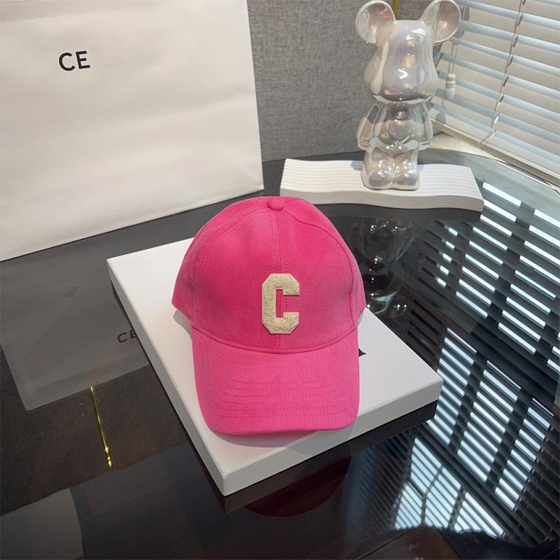 2023 Corduroy Baseball Cap with 'C' for Men & Women, Deep Crown, Large Brim