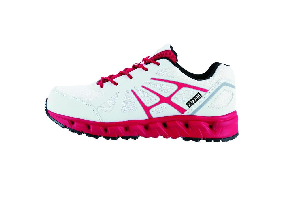 Safety Work 85142 JSAA Class Slip Stuff [Xebec] Shoes, Shoes, Sneakers, A, Resistant, Resistant, Breathable, White, 23.0cm
