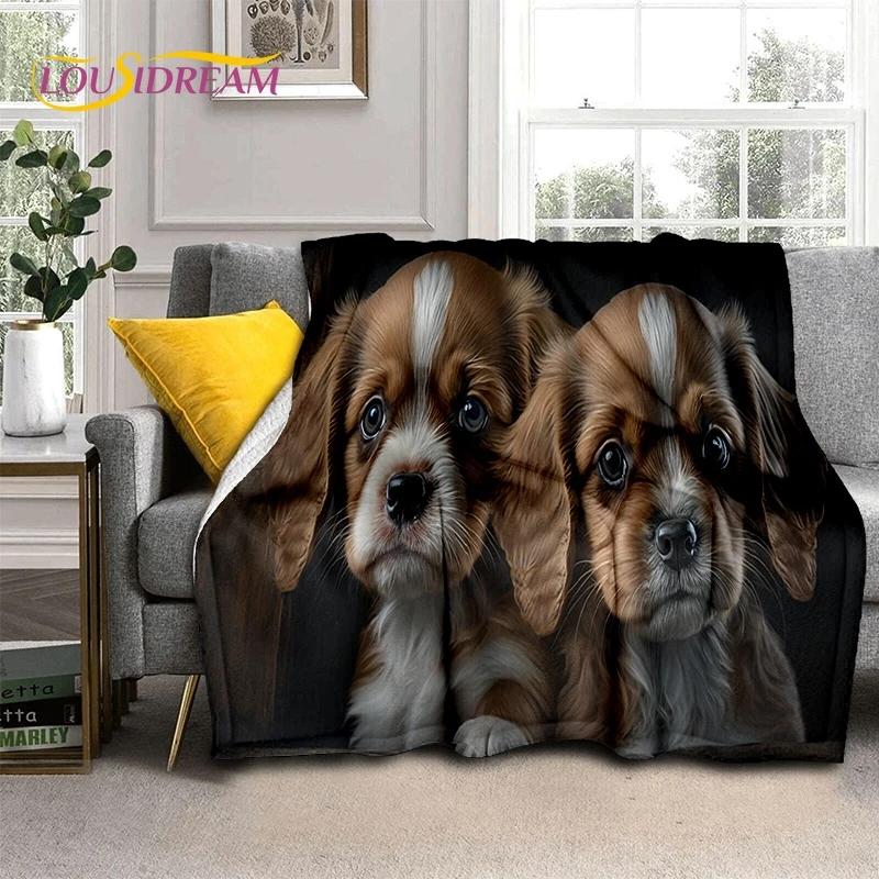 Cute Dog Samoye, Chihuahua, Husky, Koki Cartoon Soft Flannel Blanket for Beds Bedroom Sofa Picnic,Throw Blanket Outdoor Leisure