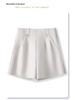 Women's White A-Line Suit Shorts: 2025 Spring Collection, Loose, Wide-Leg, Slimming Casual Four-Point Pants