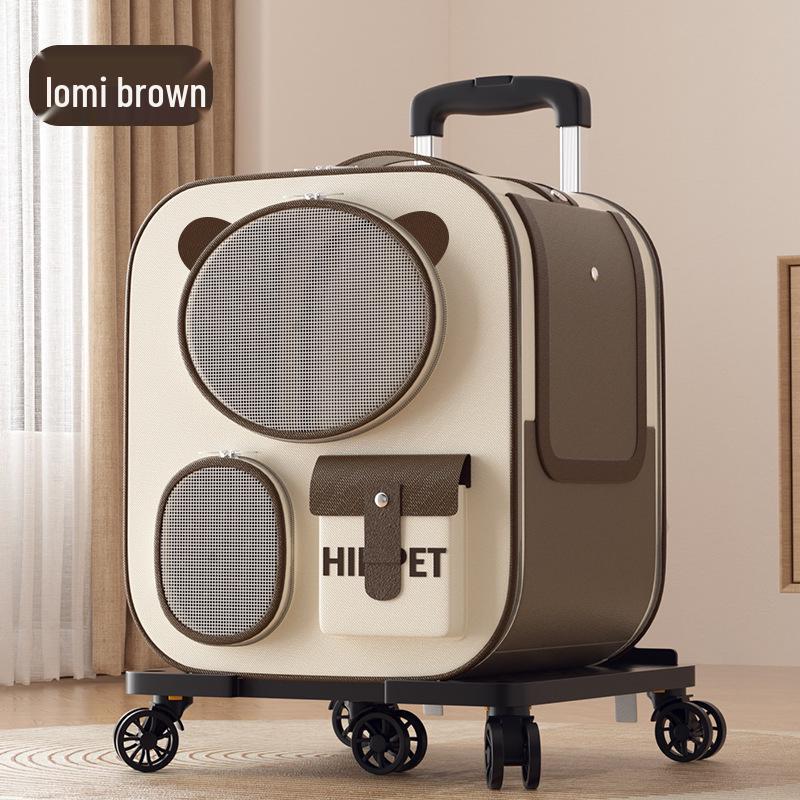Portable Pet Carrier Trolley: Large Capacity Double Shoulder Bag for Dogs & Cats