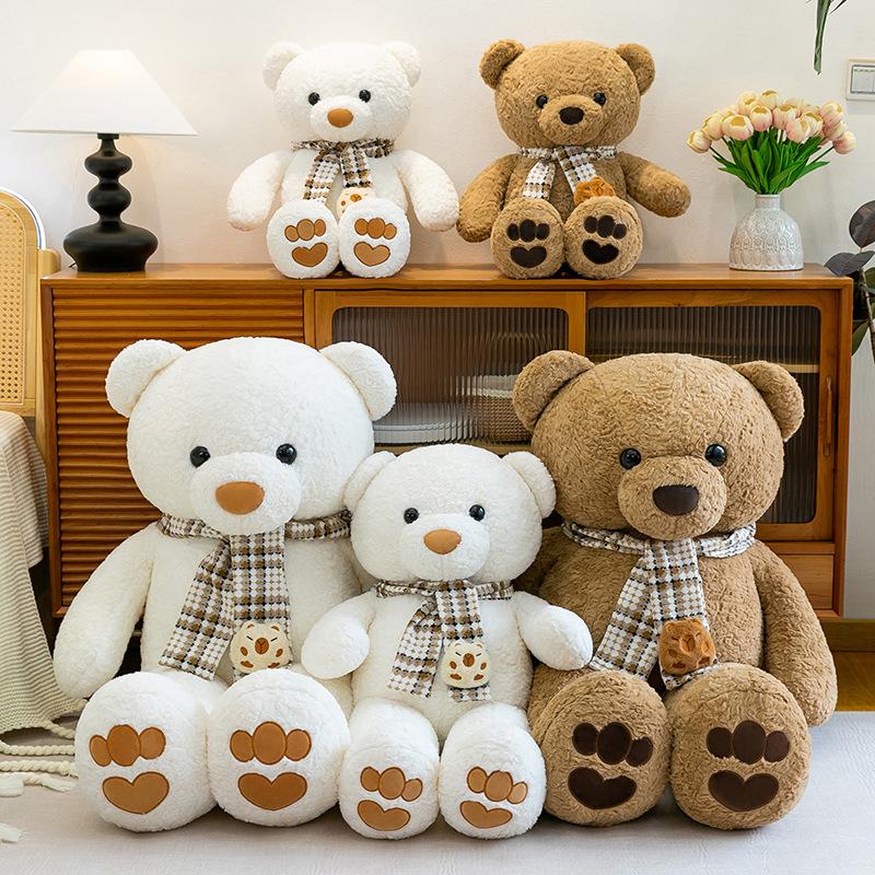 Scarf Sweater Bear Plush Toy Bow Tie Bear Doll Sleeping Bed Throw Pillow Bear Doll Hug Bear Girl Gift