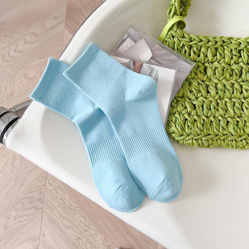 Calzini a Tubo Sportivi da Skateboard da Donna Colore Unito Vita Primavera Autunno Tendenza