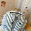 Striped Backpack with Horse Pattern and Front Pocket for School and Daily Use