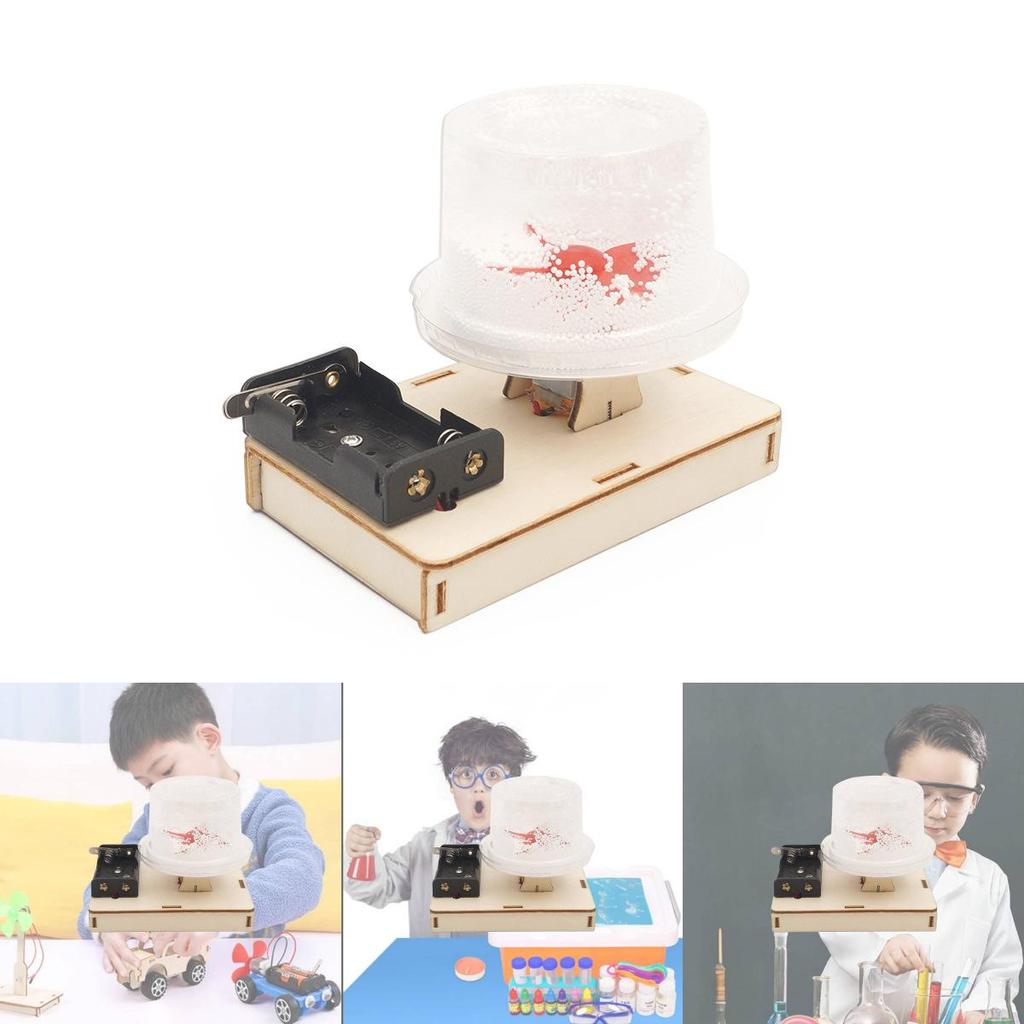 Educational Diy Electric Static Snow Toy Science Experiment Kit For Kids Wood Material