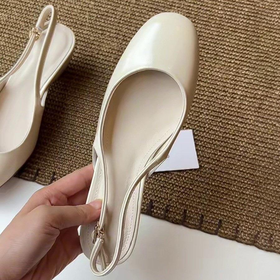 Simple Chunky Heel Sandals with Round Toes and Shallow Openings, Women's Shoes Devotion
