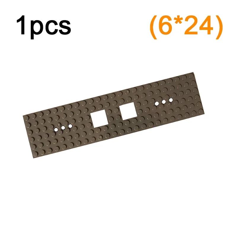 

92339 4093 Train Base 6x28 6x24 featuring 2 Square Cutouts and 3 Round Holes Train Truck Base Plate City MOC Construction Block Brick Toy